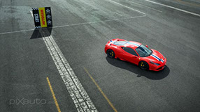 Autocar aerial view of Ferrari