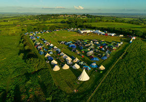 aerial vue of festival